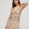 Minivestido con cuello en V y adornos