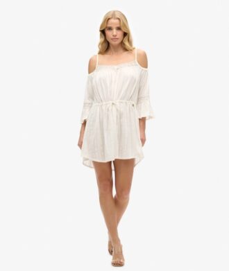 Minivestido con hombros al aire