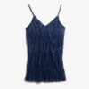Minivestido con tirantes y cuello en V con flecos