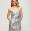 Minivestido con tirantes y flecos