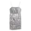 Minivestido con tirantes y flecos