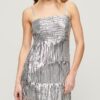 Minivestido con tirantes y flecos
