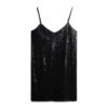 Minivestido con tirantes y lentejuelas