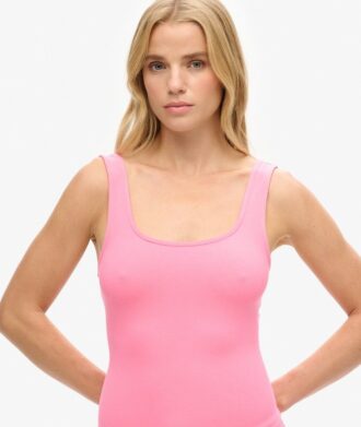 Minivestido de jersey con cuello cuadrado