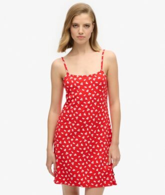 Minivestido de jersey con tirantes y estampado