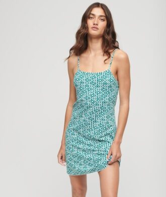 Minivestido de jersey con tirantes y estampado