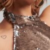 Minivestido halter brillante Minivestido halter brillante