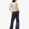 Pantalones cargo bordados de talle bajo