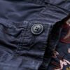 Pantalones cargo bordados de talle bajo