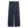 Pantalones cargo bordados de talle bajo