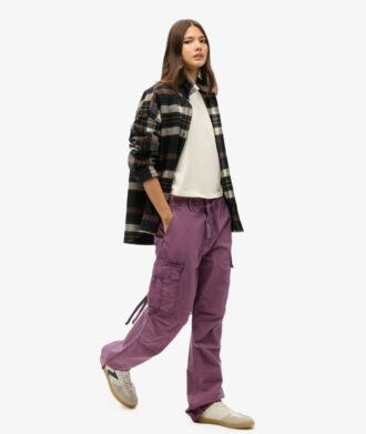 Pantalones cargo de paracaídas de talle bajo