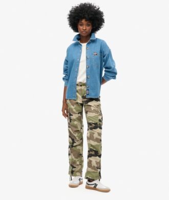 Pantalones cargo rectos de talle bajo