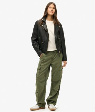 Pantalones cargo rectos de talle bajo