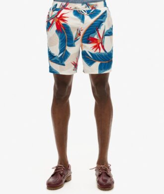 Pantalones cortos de 43 cm con estampado hawaiano reciclado