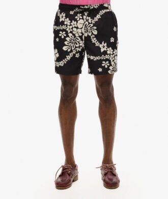 Pantalones cortos de 43 cm con estampado hawaiano reciclado