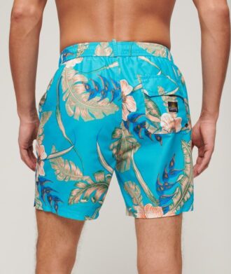 Pantalones cortos de 43 cm con estampado hawaiano reciclado