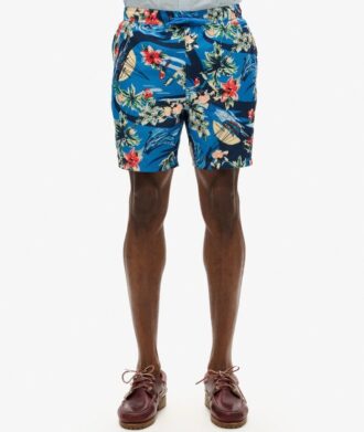 Pantalones cortos de 43 cm con estampado hawaiano reciclado