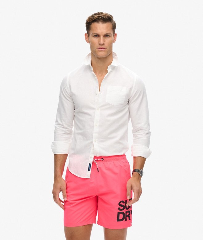Pantalones cortos reciclados de 17 pulgadas con logotipo de ropa deportiva