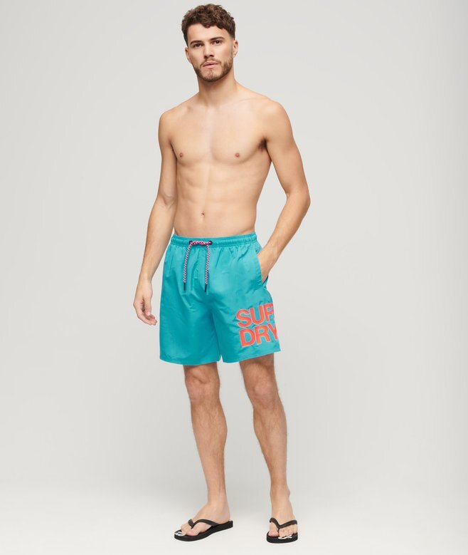 Pantalones cortos reciclados de 17 pulgadas con logotipo de ropa deportiva