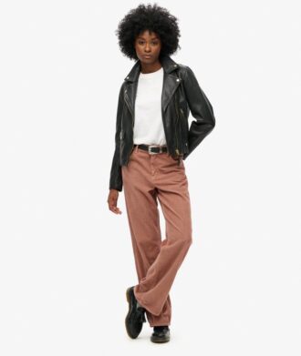 Pantalones de pana de talle medio y pierna ancha