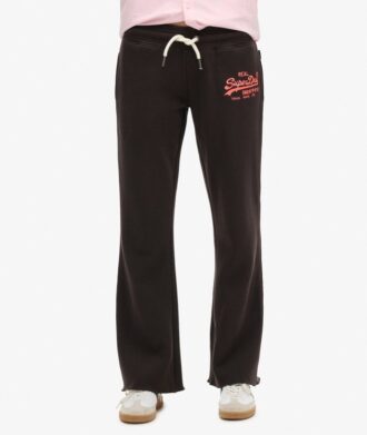 Pantalones jogger acampanados de talle bajo con logotipo Vintage neón