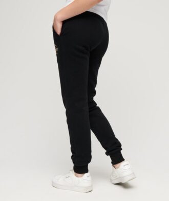 Pantalones jogger ajustados con logotipo metálico de lujo