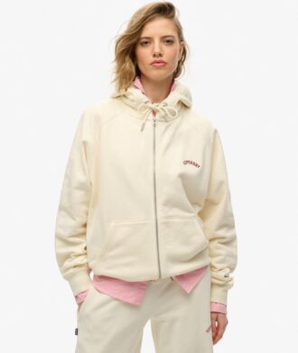 Sudadera con capucha, cremallera y mangas raglán oversize con el logotipo Essential