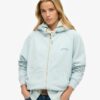 Sudadera con capucha, cremallera y mangas raglán oversize con el logotipo Essential