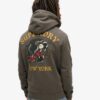 Sudadera con capucha holgada y gráfico de tatuaje en la espalda