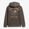 Sudadera con capucha holgada y gráfico de tatuaje en la espalda