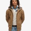 Sudadera con capucha y cremallera con forro Borg