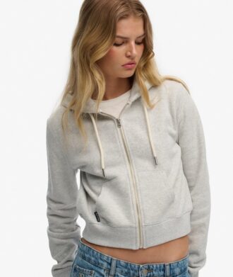 Sudadera con capucha y cremallera corta con el logotipo Essential
