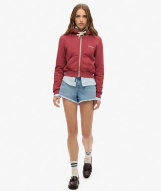Sudadera con capucha y cremallera corta con el logotipo Essential