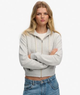 Sudadera con capucha y cremallera corta con el logotipo Essential