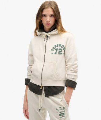 Sudadera con capucha y cremallera corta y holgada Athletic Essentials