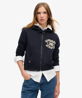 Sudadera con capucha y cremallera corta y holgada Athletic Essentials