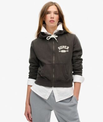 Sudadera con capucha y cremallera corta y holgada Athletic Essentials