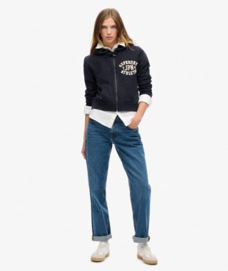 Sudadera con capucha y cremallera corta y holgada Athletic Essentials