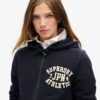 Sudadera con capucha y cremallera corta y holgada Athletic Essentials
