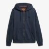 Sudadera con capucha y cremallera lavada con el logotipo de Essential Sudadera con capucha y cremallera lavada con el logotipo de Essential