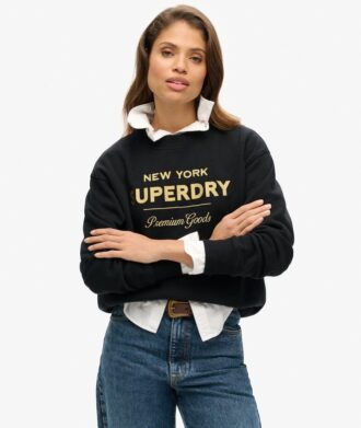 Sudadera con logotipo metálico de lujo