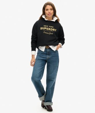 Sudadera con logotipo metálico de lujo