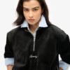 Sudadera de terciopelo Country Club con media cremallera