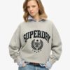 Sudadera deportiva holgada con estampado flocado