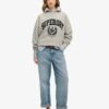 Sudadera deportiva holgada con estampado flocado