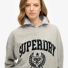 Sudadera deportiva holgada con estampado flocado