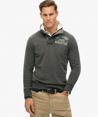 Sudadera deportiva Vintage con medio botonadura