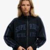 Sudadera holgada con cremallera y apliques de Athletic Essentials