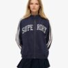 Sudadera holgada con cremallera y apliques de Athletic Essentials