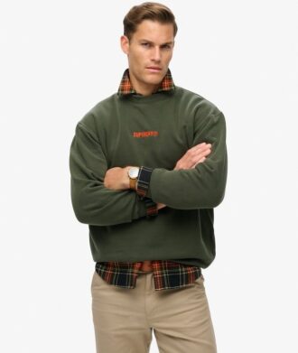Sudadera holgada con gráfico de micrologotipo